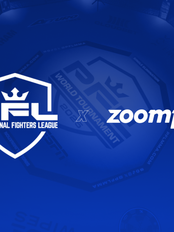 Zoomph and Professional Fighters League partnership logo lockup announcing MMA sponsorship measurement collaboration