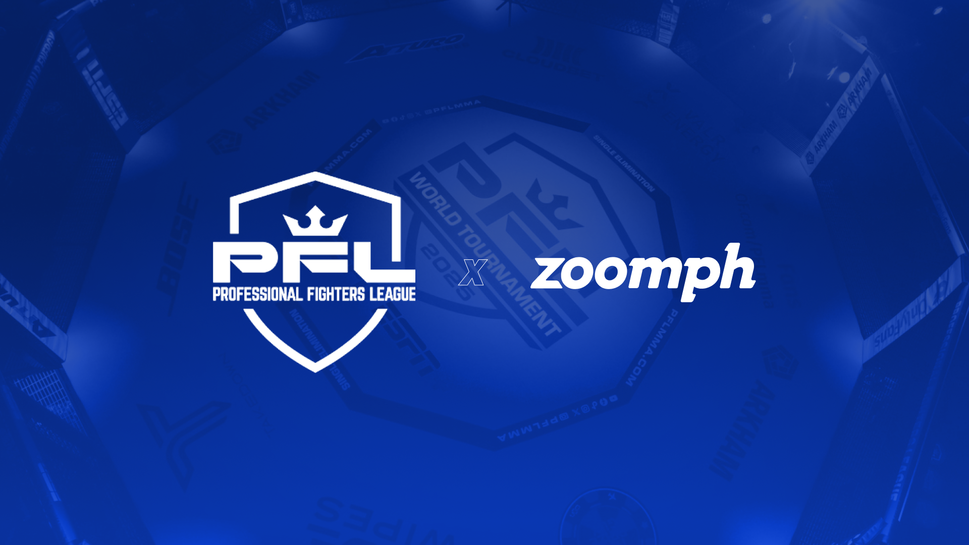 Zoomph and Professional Fighters League partnership logo lockup announcing MMA sponsorship measurement collaboration