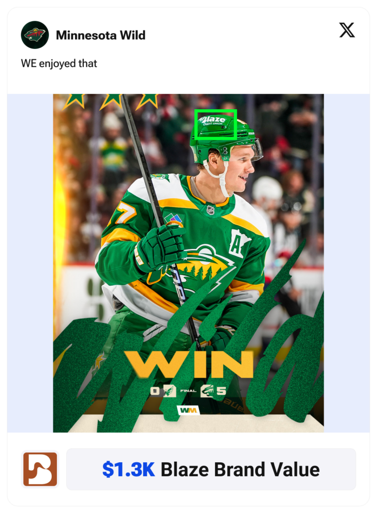 credit union sports sponsorship blaze credit union minnesota wild helmet